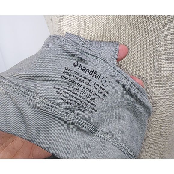 Handful Women's Grey Sports Bra, Yoga Top Size S - Picture 2 of 6